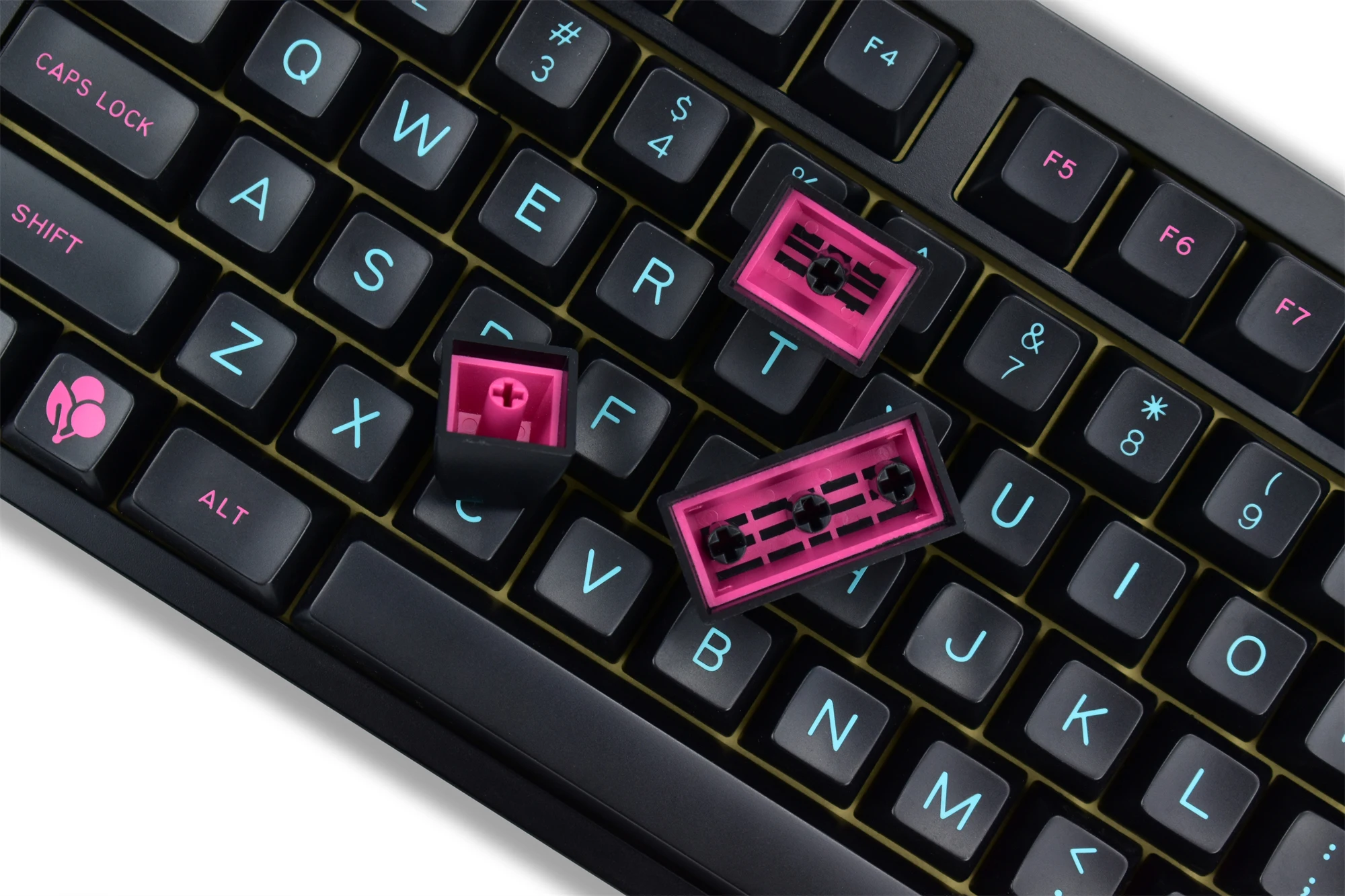 Imagem -04 - Maxkey-miami Night para Keycaps Perfil Preto Doubleshot Material Abs Kit Teclado Mecânico