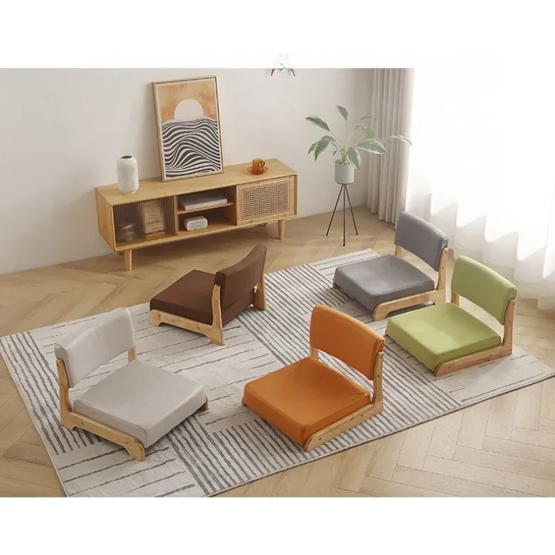 Solid wood legless stool and room chair Japanese bed tatami, back chair bay window lazy small sofa, coffee table chair