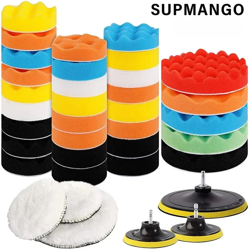 3 Inch Car Polishing Kit Polish Pad Car Polish Buffing Pad Abrasive Disc Sponge Foam Pads Polisher For Headlight Refurbish