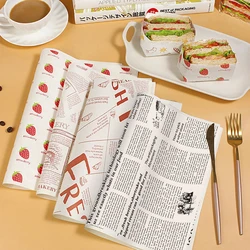 50pcs 28x38cm Disposable Hamburger Sandwich Wrapper Waxed paper for fast food restaurant food packaging customised supplier