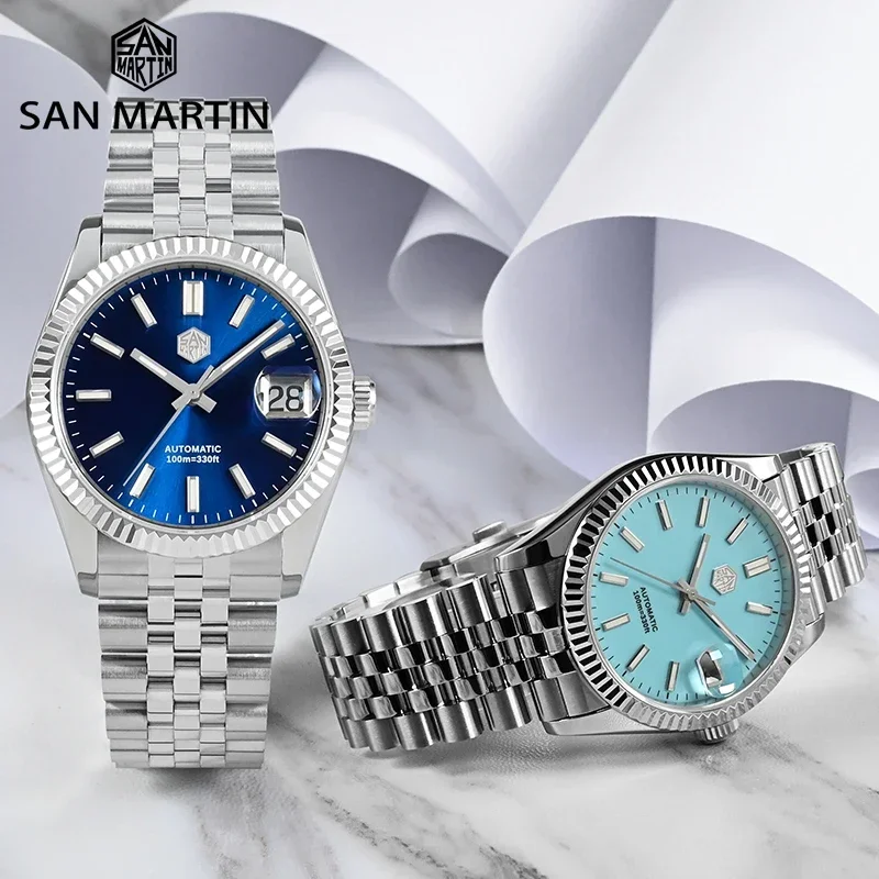 San Martin 36.5mm Men Dress Watch Top Brand Luxury Automatic Mechanical Fashion Couples Watches Sapphire Waterproof 100m BGW9