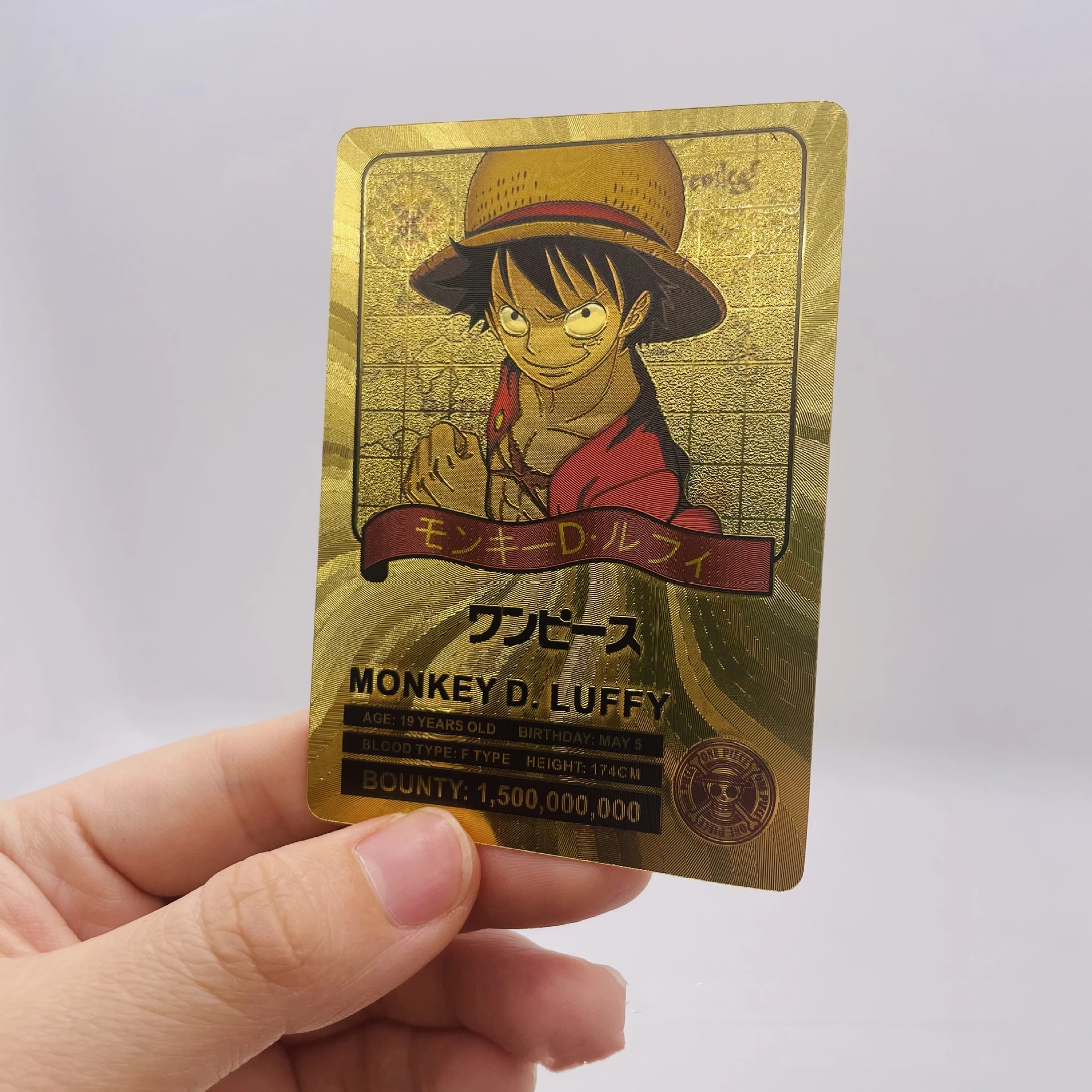 ONE PIECE Gold foil card Anime rufy Zoro Shanks Trading Proxy Collection Card per giocattoli regalo per bambini