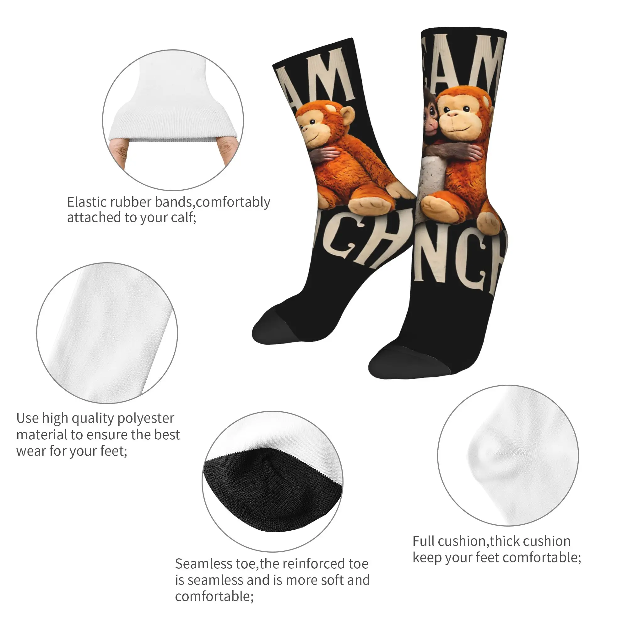 Lonely Punch Monkey Stockings  Kawaii Socks Men Comfortable Socks Winter Climbing Design Non-Slip Socks Gift view 6