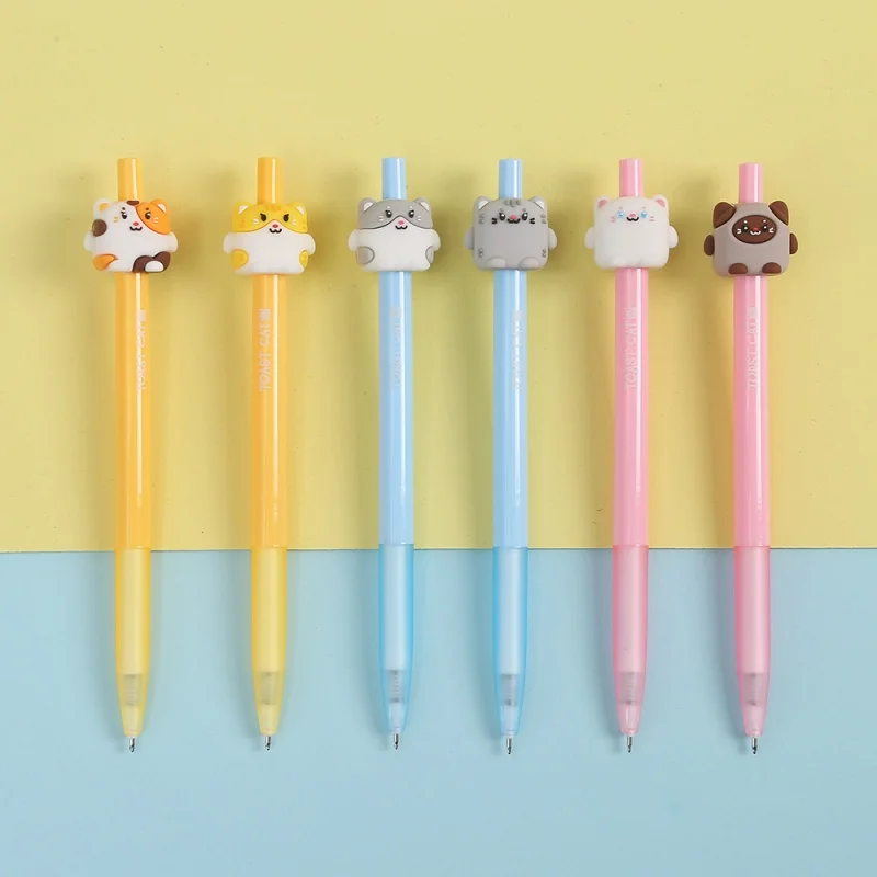 

36PCS/ лот KAWAII CAT PRESS GEL PEN CUTE 0.5MM BLACK INK SIGNATURE PENS промо-подарок школьные принадлежности