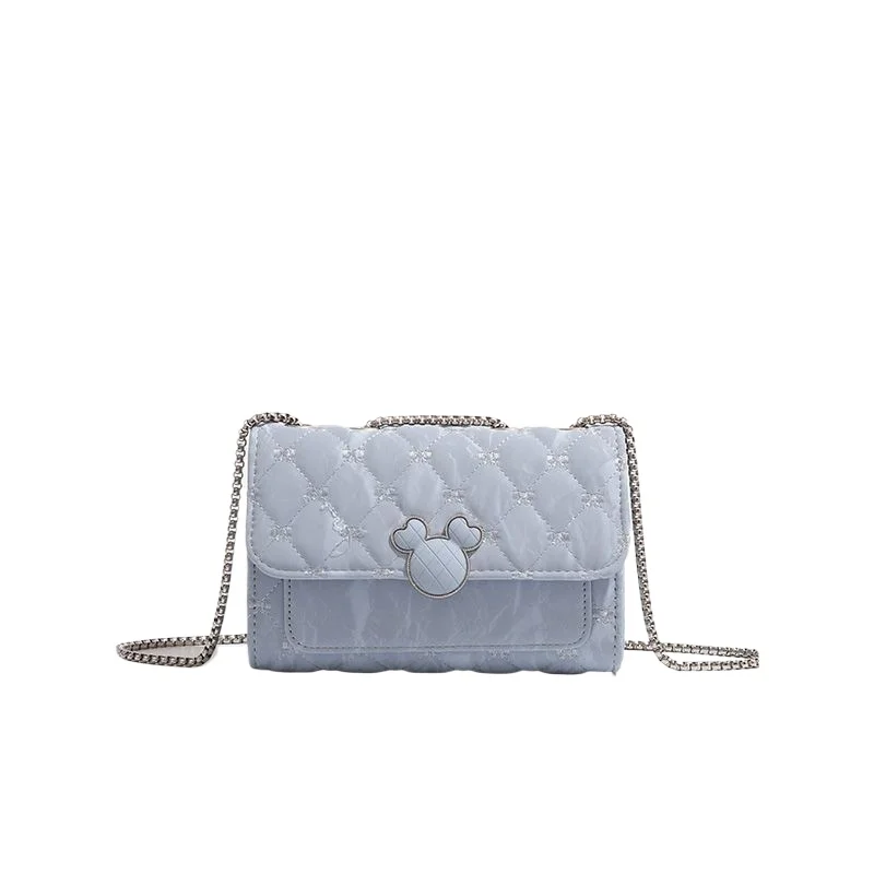 

Синяя твидовая сумка Disney с Микки Маусом, элегантный кошелек через плечо, регулируемый ремень, женский модный аксессуар