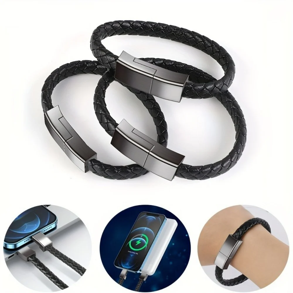 PD 60W Type C Bracelet Cable Fast Charging Data Sync Data Cord For iPhone 16 15 Samsung Xiaomi USB C to USB C Quick Charge Cable