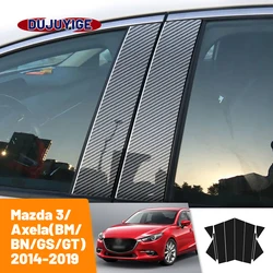 마쓰다 3 액셀라 BM BN GS GT 2014-2019 2015 2016 2017 탄소 섬유 창 문짝 칼럼 거래 B C 기둥 포스트 커버 트림 스티커