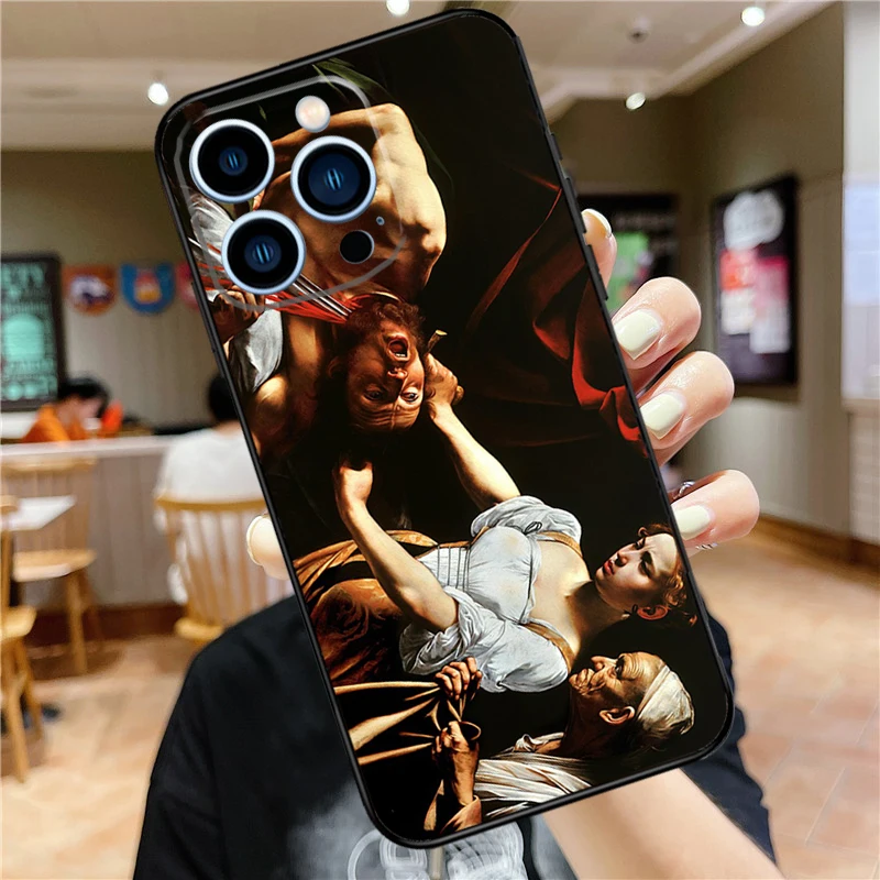 Judith Beheading Holofernes Caravaggio Case For iPhone 15 13 12 11 14 Pro Max Mini X XR XS Max SE 2020 2022 7 8 15 Plus Cover
