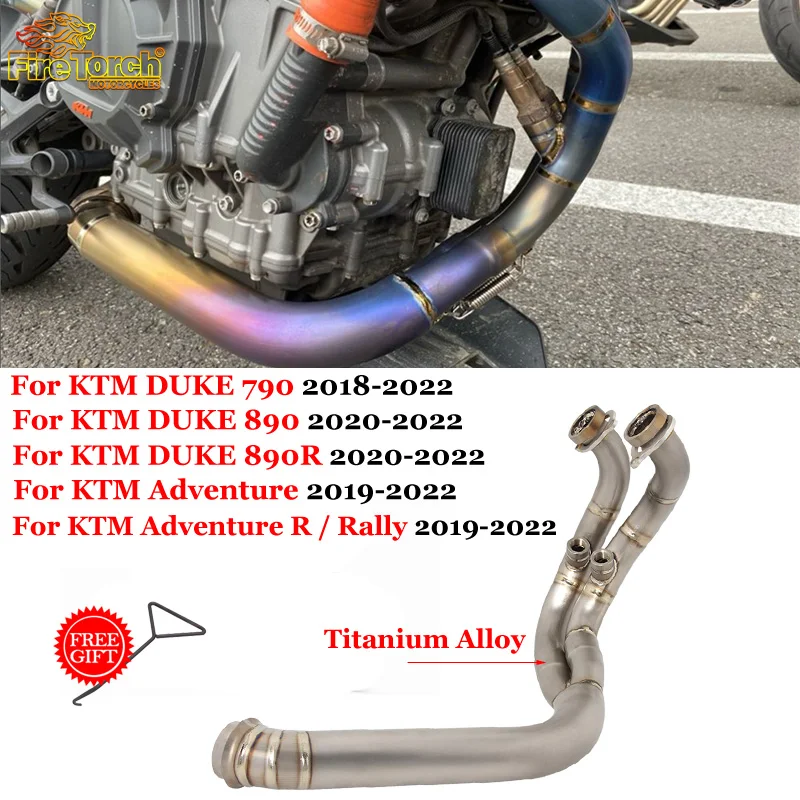 

Titanium Alloy For KTM DUKE 790 890 ADV R RALLY Full System Motorcycle Exhaust Front Link Pipe Moto Escape Muffler DB Killer