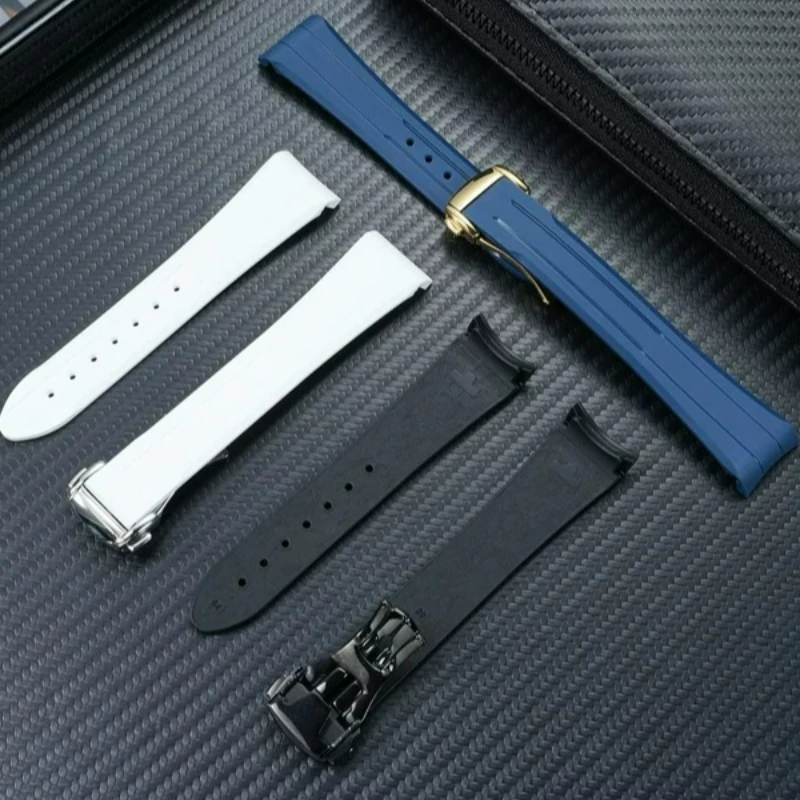 For OMEGA Speedmaster Moonwatch Series Curved Interface Silicone Watchband Waterproof Sports Watch Bracelet Soft Comfortable
