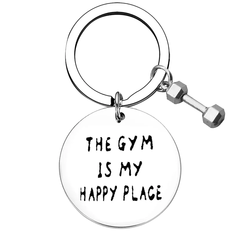 Cute Workout Gym Keychain Dumbbell Key Chain Pendant Jewelry Fitness Trainer gift Women Men Bodybuilding Inspirational Gifts