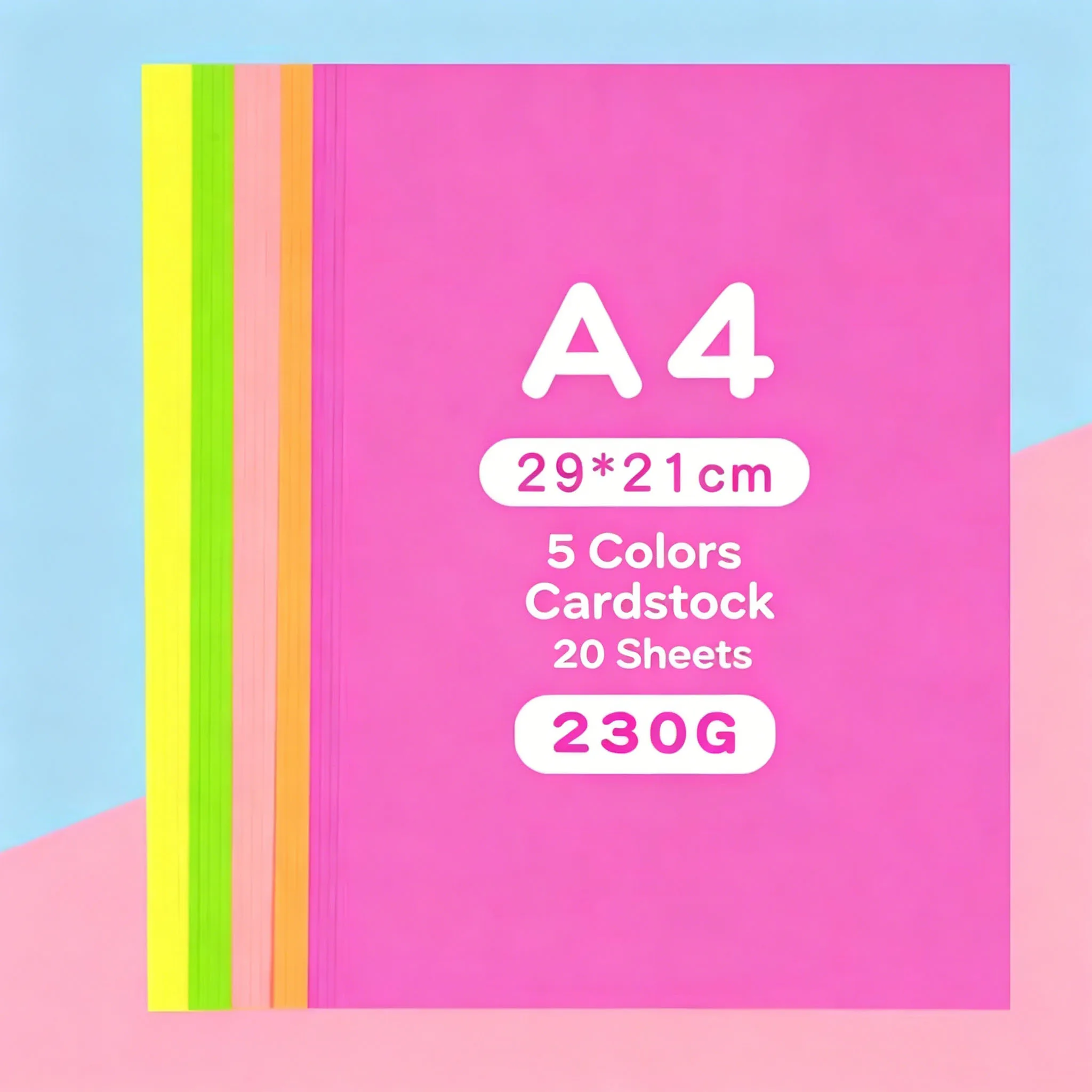 A4 230gsm Colored Cardstock Paper Assorted Colors Thick Hard Card Sheets for Greeting Cards, Scrapbooking, Handmade Art Projects
