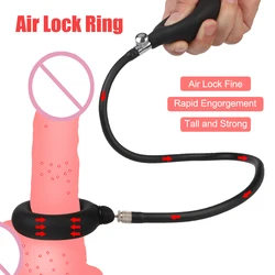 Inflatable Penis Ring For Men Cock Stretcher Medical Exerciser Chastity Cage Device Male Masturbator Sex Toys Adult Games Erotic