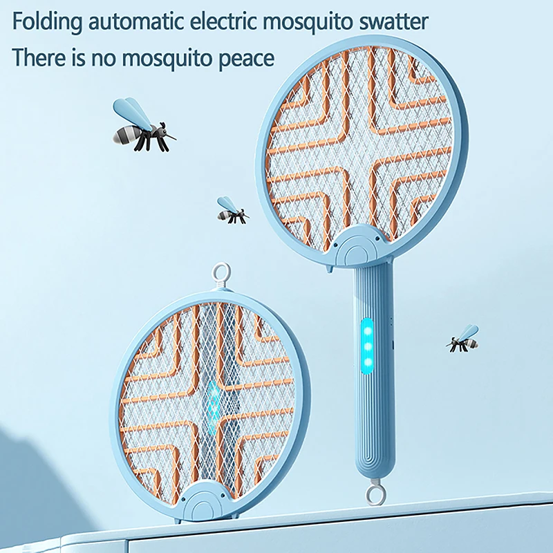 

Three-in-one Rechargeable Electric Shock Folding Multi-functional Household Electric Mosquito Swatter And Mosquito Killer Lamp