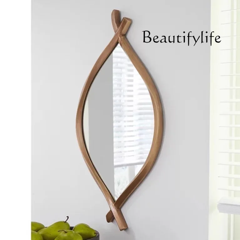 French antique creative design irregular round makeup mirror living room entrance decorative mirror