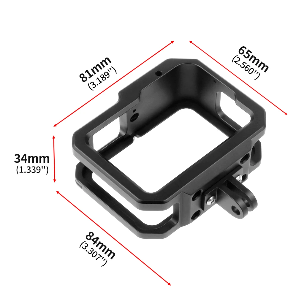 Aluminium gehäuse für Gopro Hero 13 12 11 10 schwarzer Kamera käfig Rig Schutz gehäuse rahmen Form montierter Kalt schuh 52mm Filter halterung – Detail 24