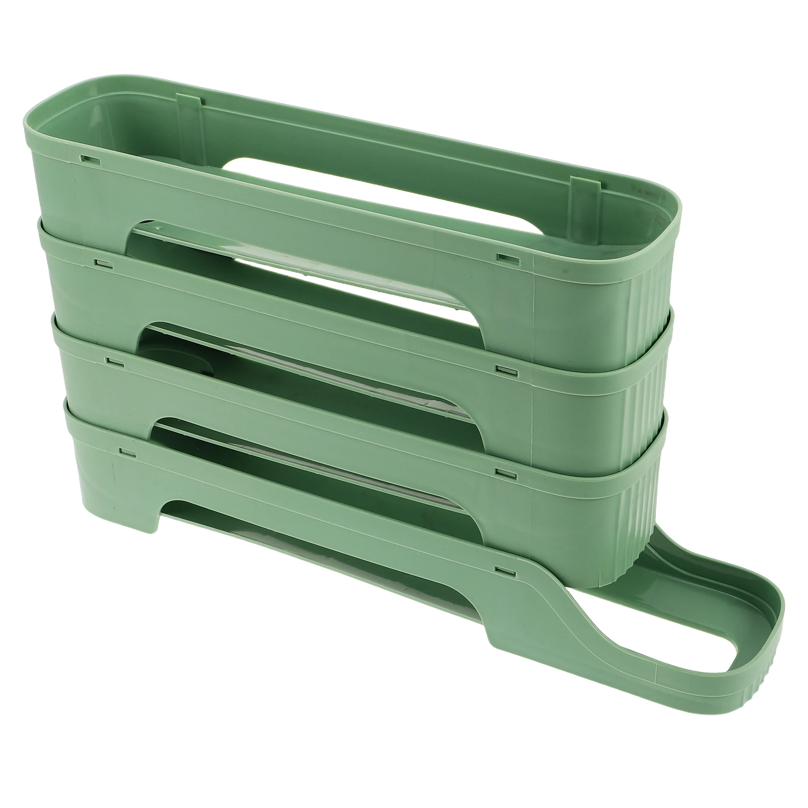 حاوية تخزين مكونة من 4 طبقات لتوفير مساحة الثلاجة لباب الثلاجة، صينية حامل بلاستيكية، صندوق قابل لإعادة الاستخدام، منظم الثلاجة،