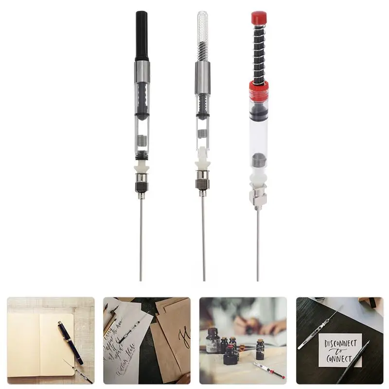 

3pcs Fountain Pen Filler Ink Pen Syringe Absorbor Device Tool For Ink Converter Office School Supplies
