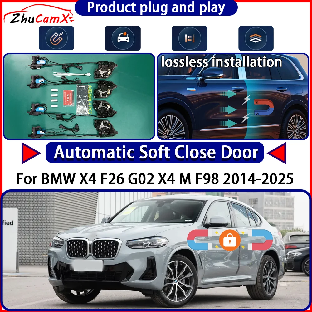 

Электрический привод замка двери OEM для BMW X4 F26 G02 X4 M F98 2014-2025, комплект с функцией плавного закрывания, система автоматического открывания двери, легкое открывание
