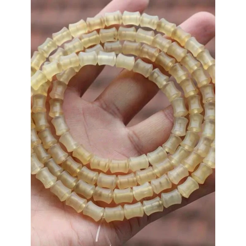 

NaturalOld Sheep Horn Hand-Polished Joint Buddha Bracelet 108 round Beads Men's and Women's Bracelets