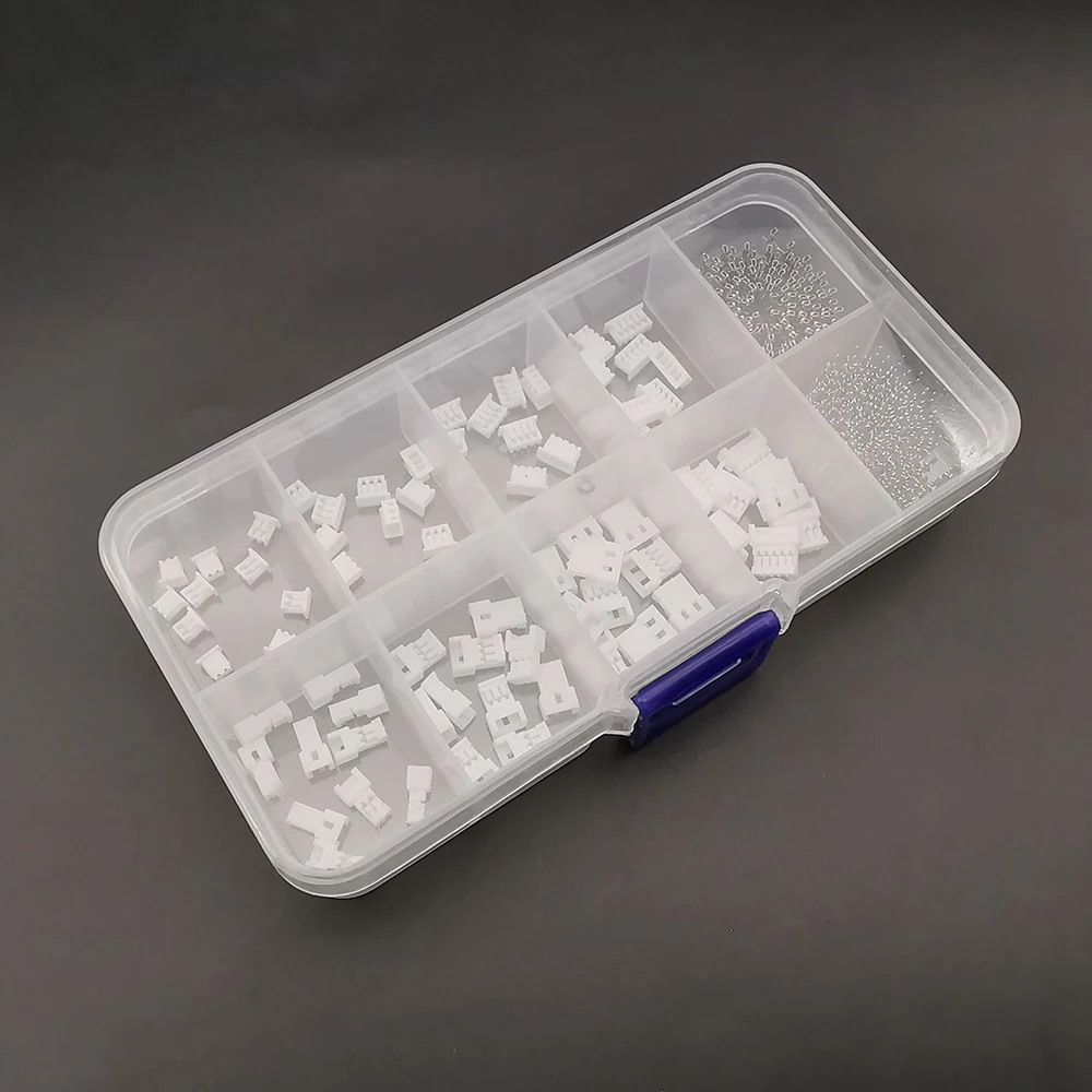 40Sets/Box Micro JST 1.25mm Pitch 2P 3P 4P 5 Pin MX1.25 Male Female Housong Connector Plug Plastic Socket Shell Terminals Kit
