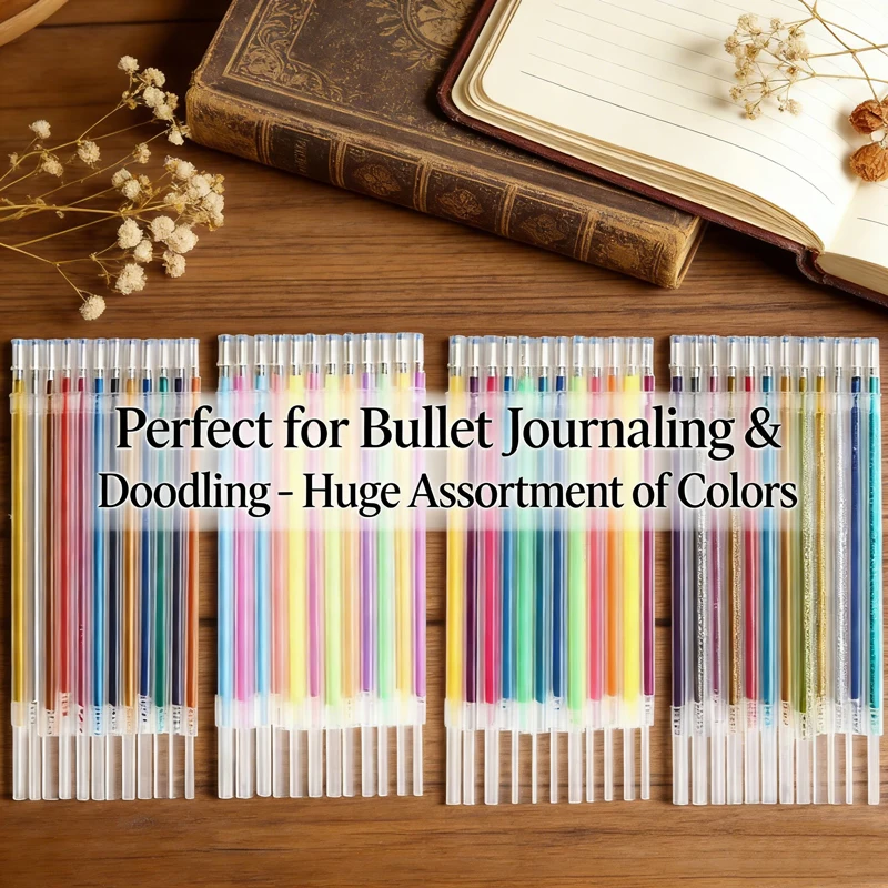 12-100 Color 1.0mm Glitter Pen Refills Set Flash Multicolor Gel Pen Refill Core DIY Art  Painting Graffiti Pen Refills Supplies image 5