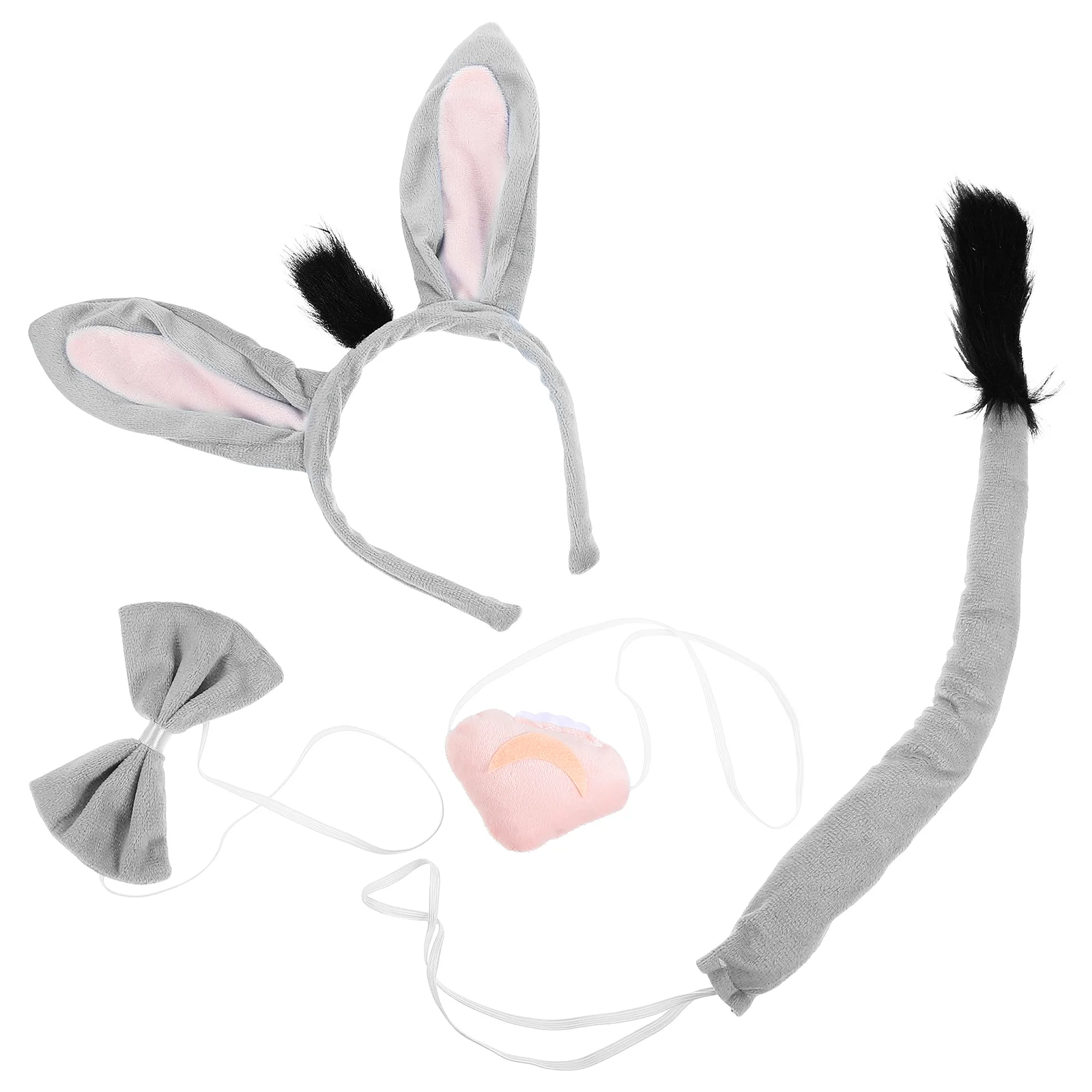 

Donkey Ears Headband Animals Kids Performance Costume Grey Cloth Halloween Supplies Child