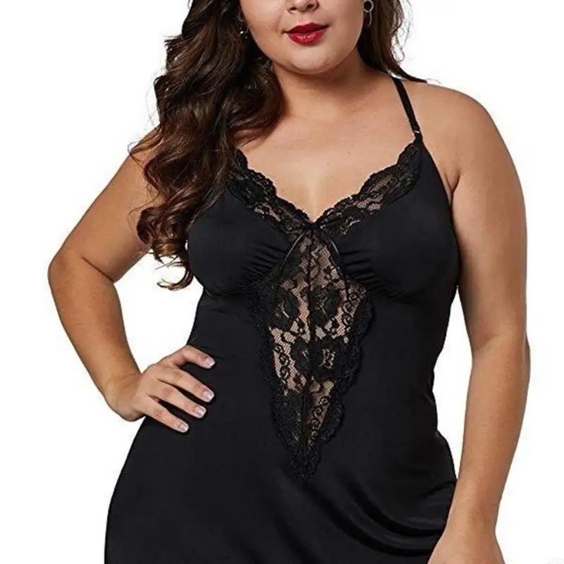 

270D V Шея Chemise Nightress с воздухопроницаемой тканью нежные кружевные акценты женская одежда для сон