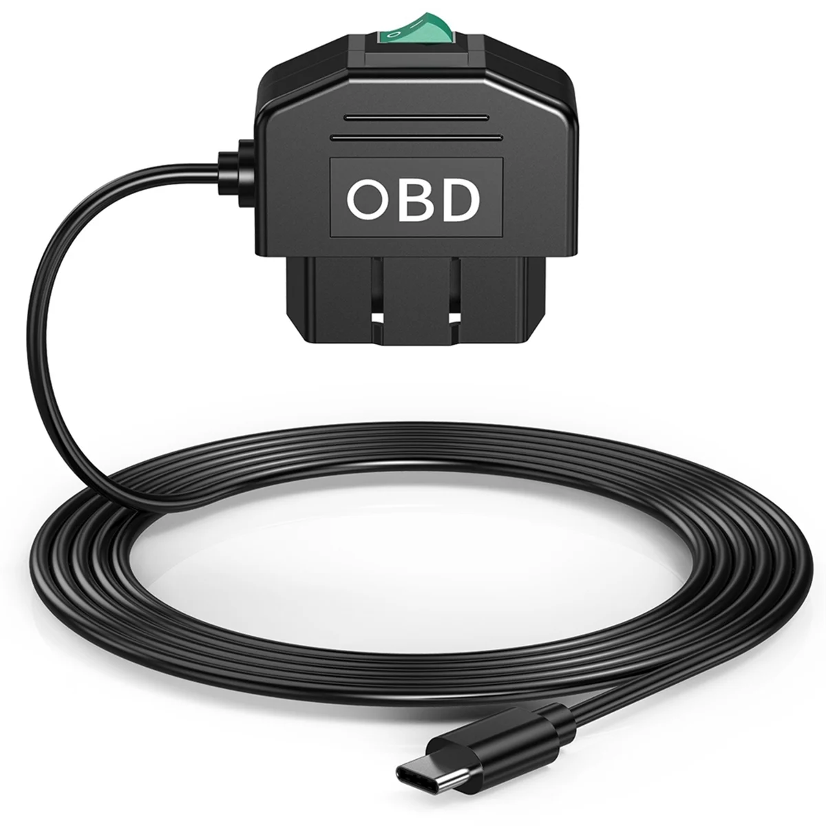 Dash Cam OBD Hardwire Kit, Dash Camera USB Type C Hardwire Kit with OBD Power Cable for Dashcam 12-24V to 5V/3A