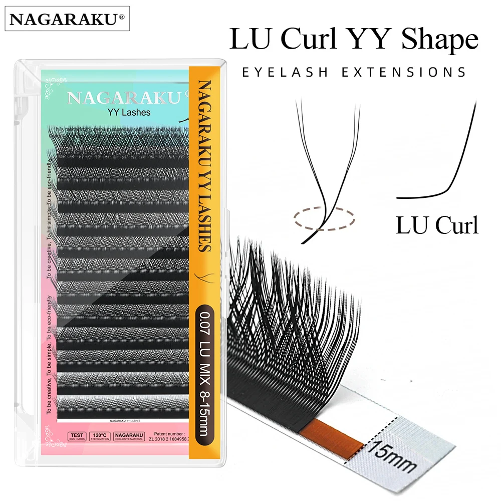 NAGARAKU L D C DD lU Curl YY Shape Eyelash Lighter Eyelashes Extension Soft Premium False Eyelashes Makeup Crisscross Beauty