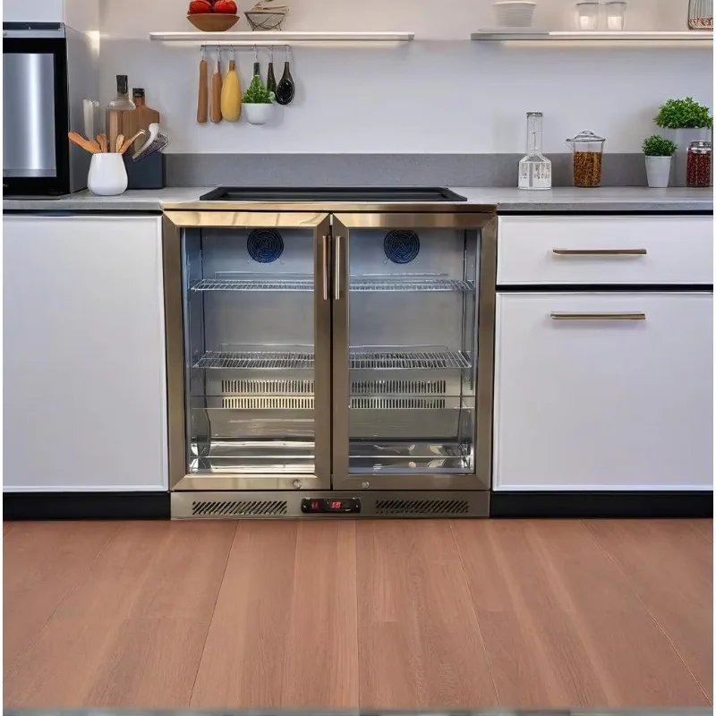 

Wine Beer Cabinet Fresh Keeping Cabinet Double Glass Door Display Cooler