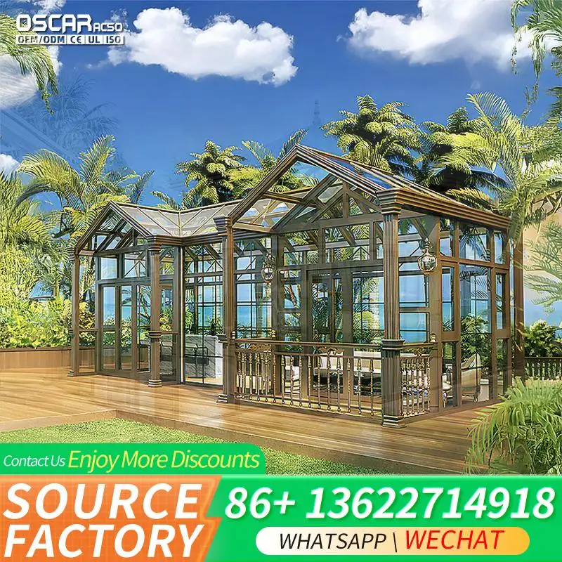Window Glass Design for Indoor Outdoor Backyard Greenhouse Factory Price sunroom