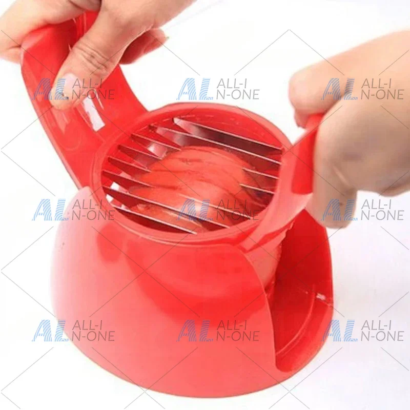 Tomato and Onion Slicer Red Manual Fruit and Vegetable Slicer Kitchen Gadget for Draining Tomatoes