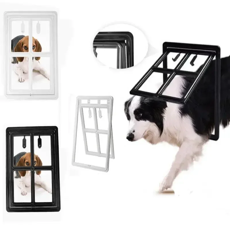 Lockable Plastic Door for Mosquito Proof Screen Window Security Flap Gates Pet Tunnel Dog Fence Free Access