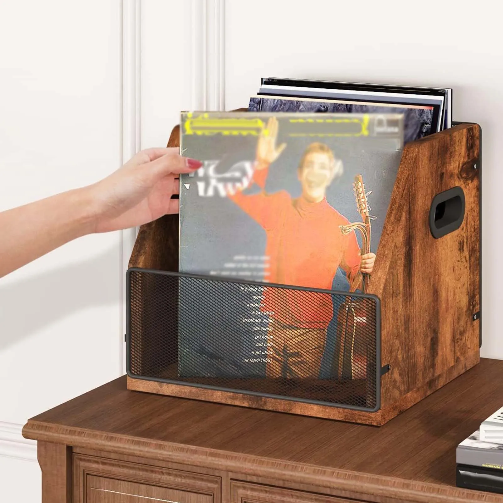 תקליט ויניל מחזיק אחסון קומיקס ספרים cd תיבת אחסון תיק מוסיקה מסך שולחן עבודה רב תכליתי