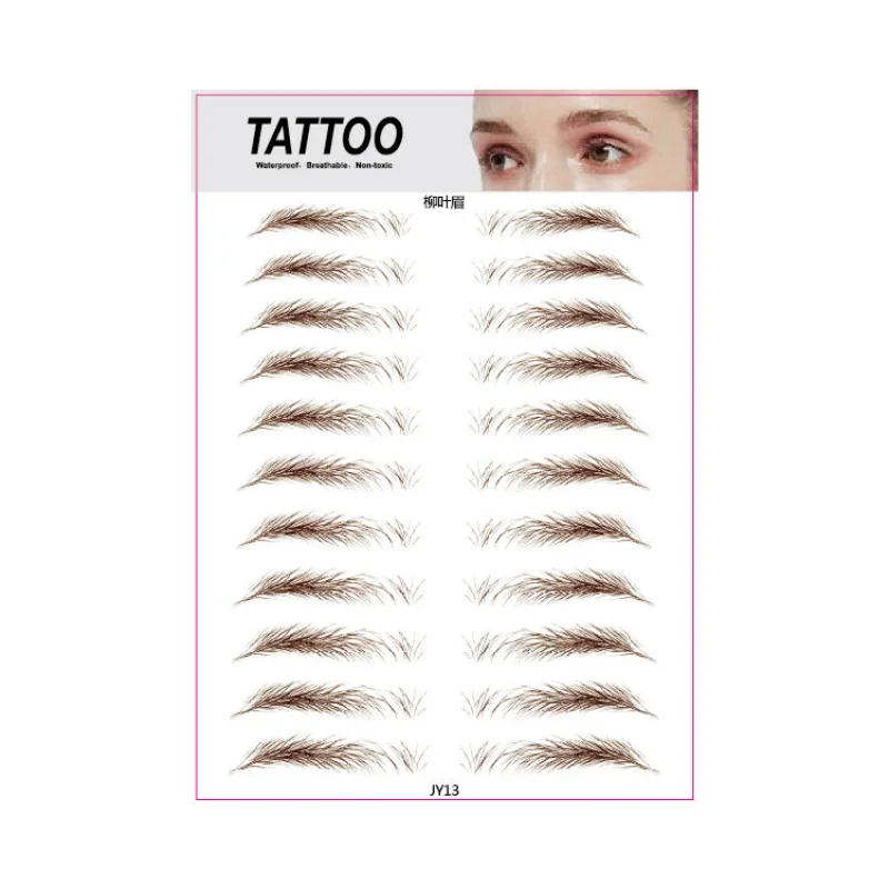 Kosova4D Haarähnliches Augenbrauen-Make-up, wasserfester Augenbrauen-Tattoo-Aufkleber, langlebig, natürliche gefälschte Augenbrauen, Kosmetik, permanente Augenbrauen