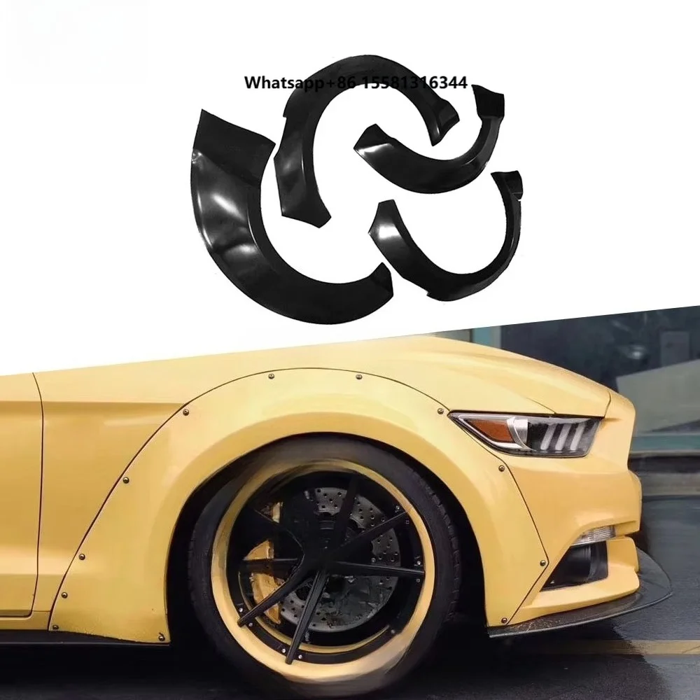 Car Wheel Eyebrow Round Arc Fender Mud Flaps Mudguards Splash Guards Wide Body Kit for Mustang Coupe 2015-2019