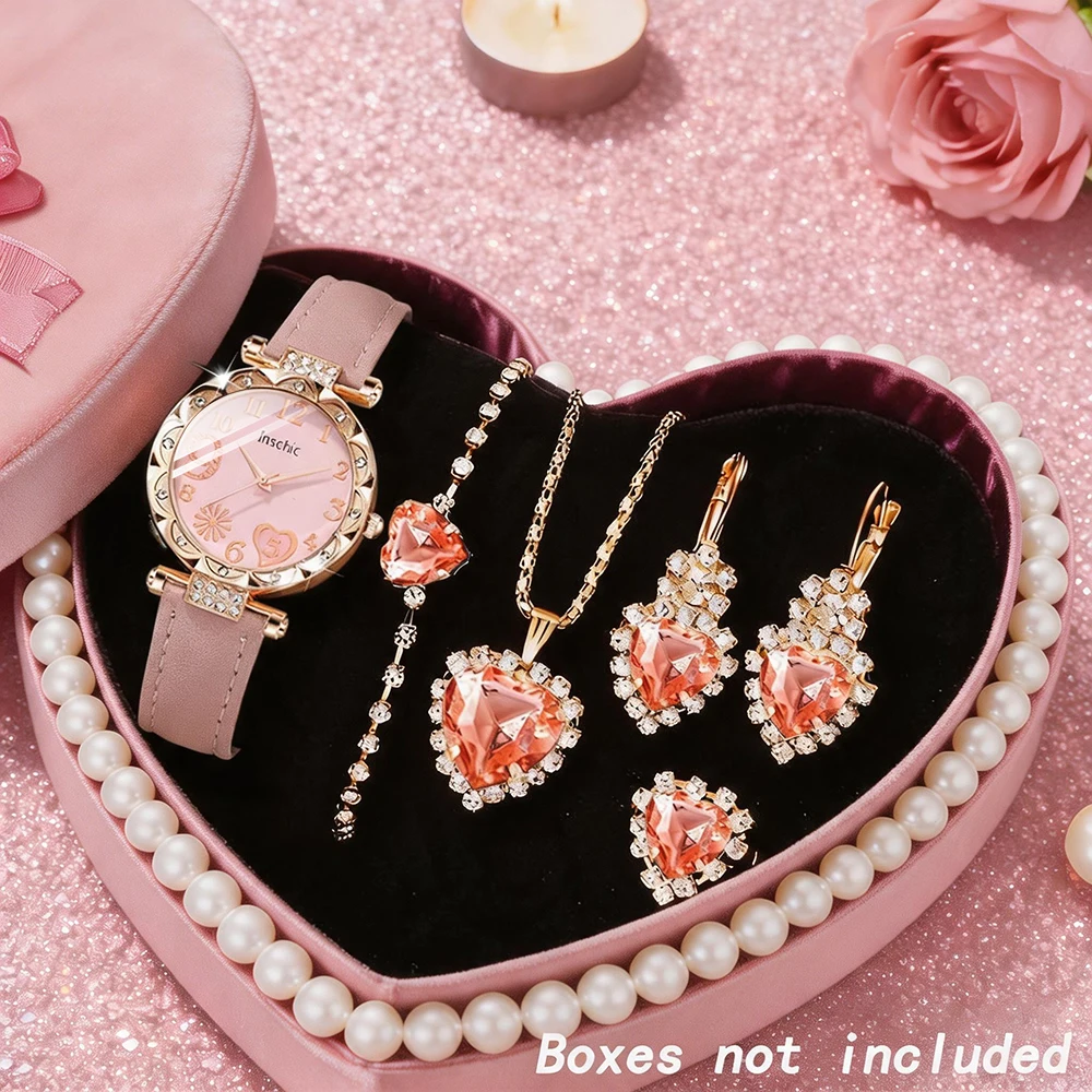 6pc Compact And Exquisite Quartz Watch For Valentine's Day, Ramadan, Birthdays, The Ideal Gift For Friends And Family