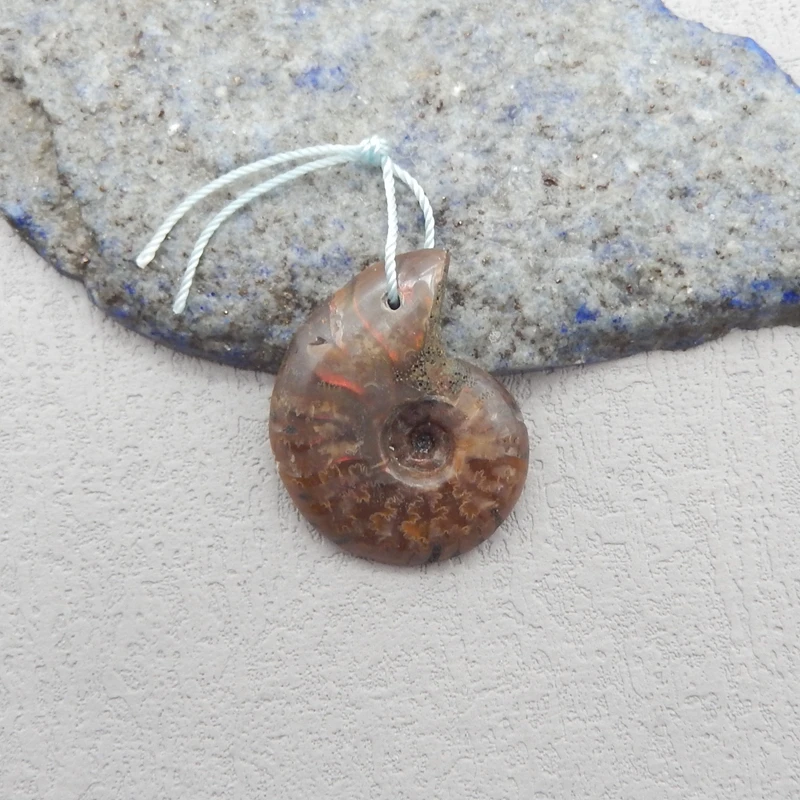 

Подвеска из натурального канадского амонита, бусина для изготовления ювелирных изделий своими руками, уникальные подвески в виде ракушек, 30x25x5 мм, 14,7 г