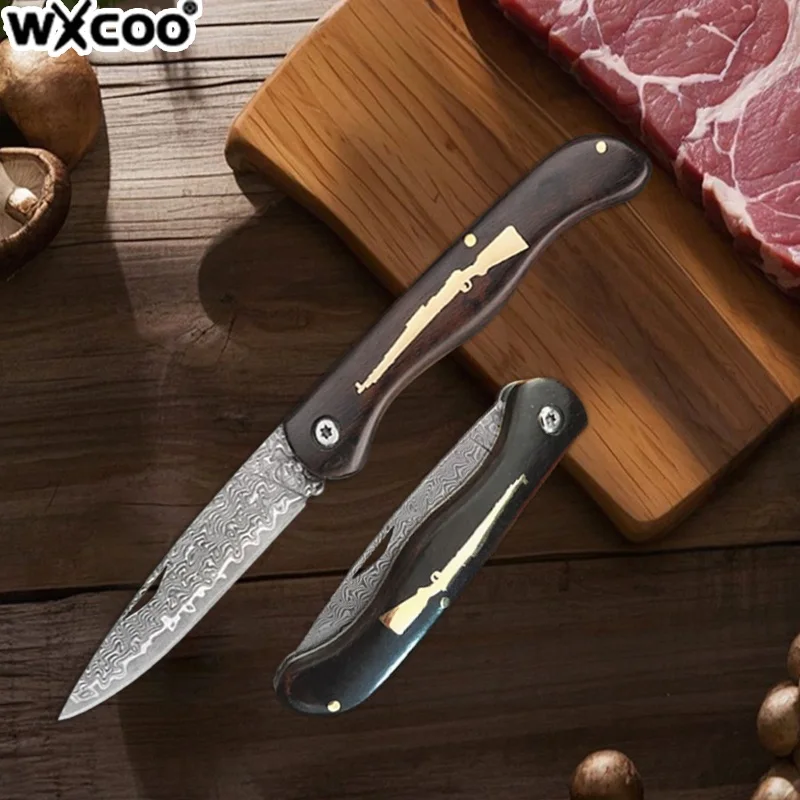 WXCOO Stainless Steel Folding Knife for Multipurpose Kitchen for Cutting Vegetables Fruits Meat Knife Perfect for Home Cooking