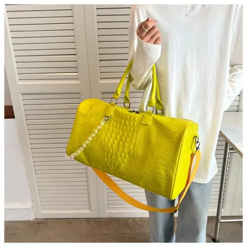 Summer Training Fitness Sports Gym Yoga Bag for Women Large Luggage Bag Portable Travel Duffel Handbag Weekend Bag Shoulder Bag