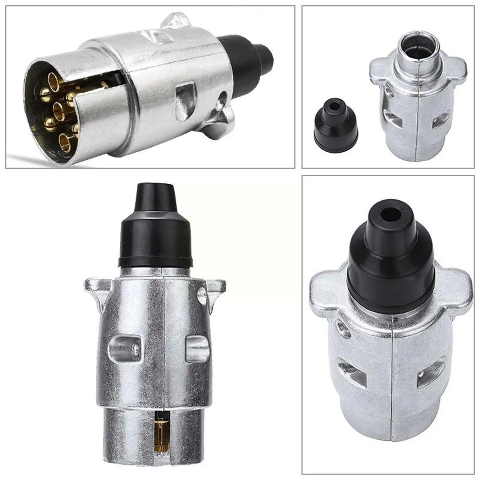 12V 7 Pin Aluminium Alloy Plug Trailer Connector plug For Boat Car/Truck