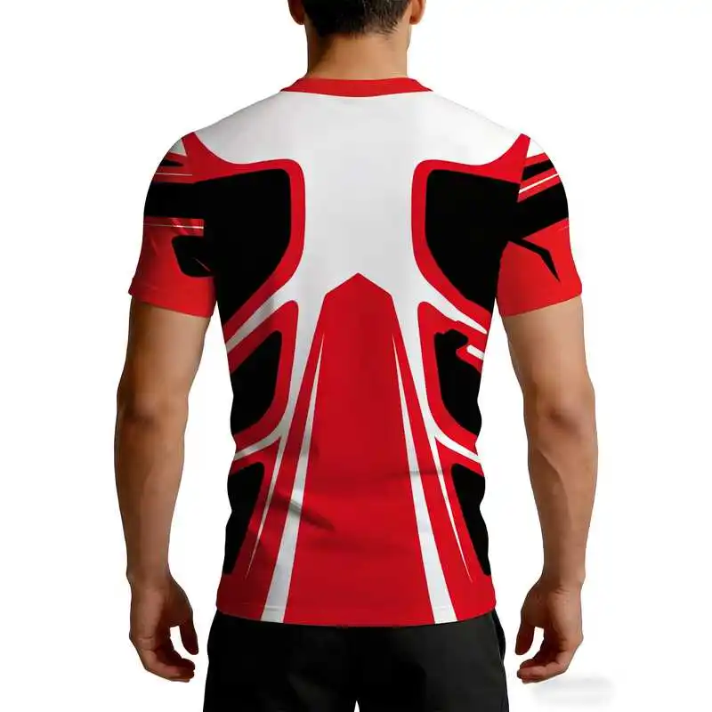 Athletic Men's Contrast Color Fitness T Shirt Quick Dry High Elastic Breathable Short Sleeve Training Running Weightlifting Top