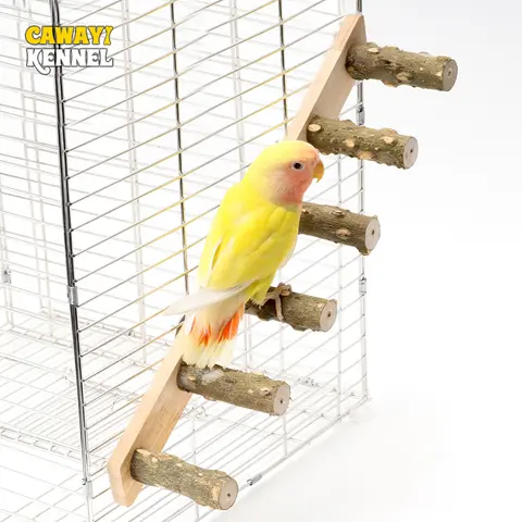 4/6 단계 나무 사다리 애완 동물 대화 형 새 앵무새 장난감 사다리 햄스터 케이지 재미 있은 그라인딩 스틱 등반 장난감 새 액세서리