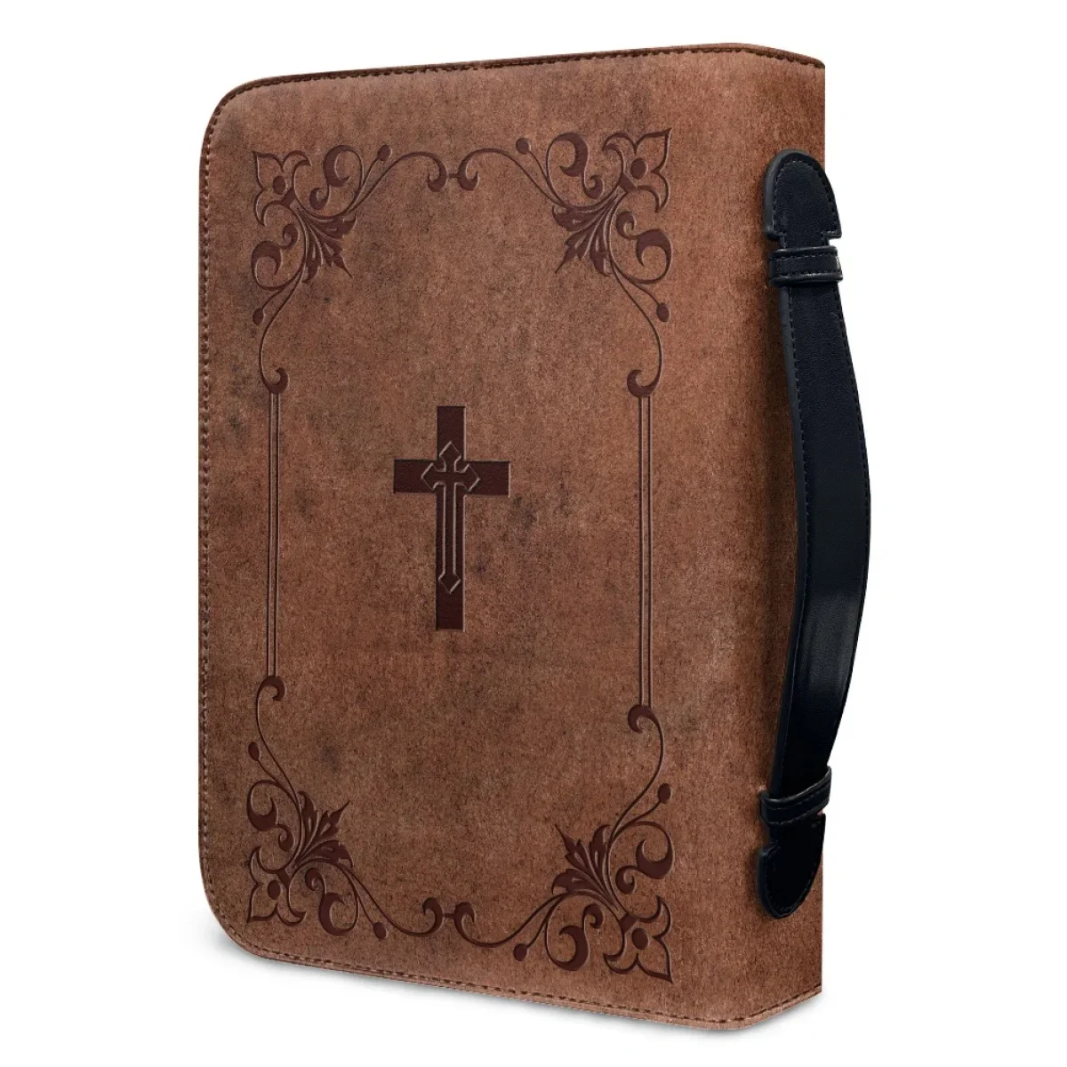 Classic Leather Print Bible Bag for Women Zipper Handle Handbags Hymns Custom Cover Case Carrying Storage Bags Custom