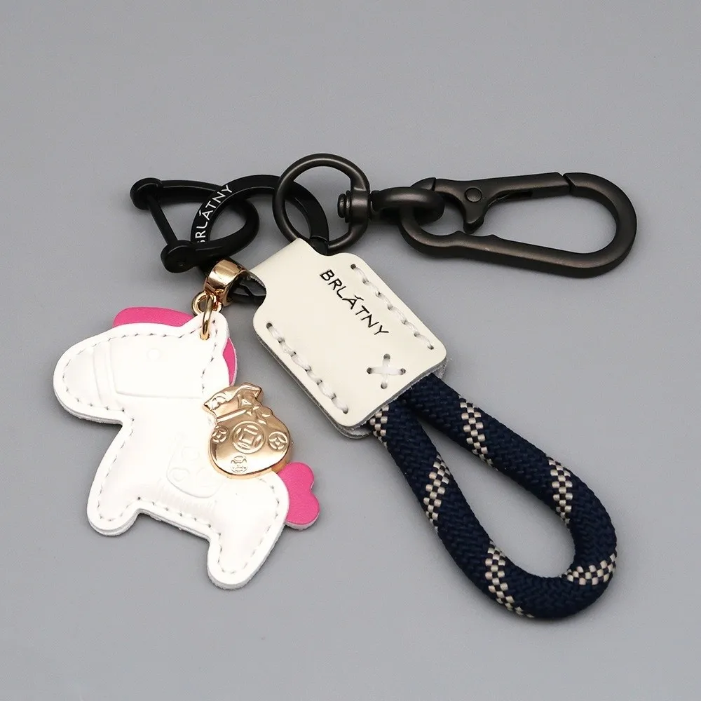 Neue Leder Schlüsselbund INS Cartoon Handy Lanyard Nettes Pferd Hängen Ornament Geschenk