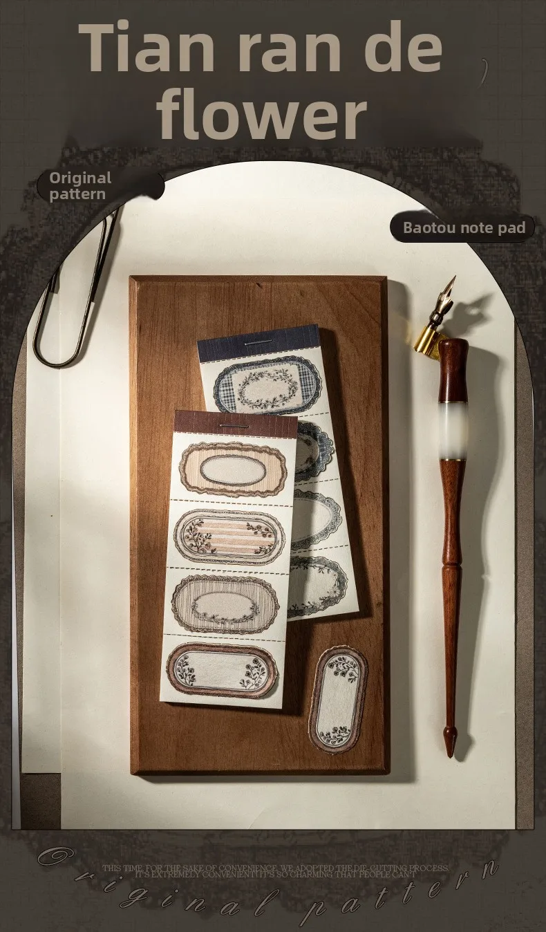 1er-Pack/2er-Pack Vintage-Stanzmuster-Kollagen-Notizen, florale Serie, Notizbuch mit Einband, 6 Stile, 20 Blatt – Detail 1