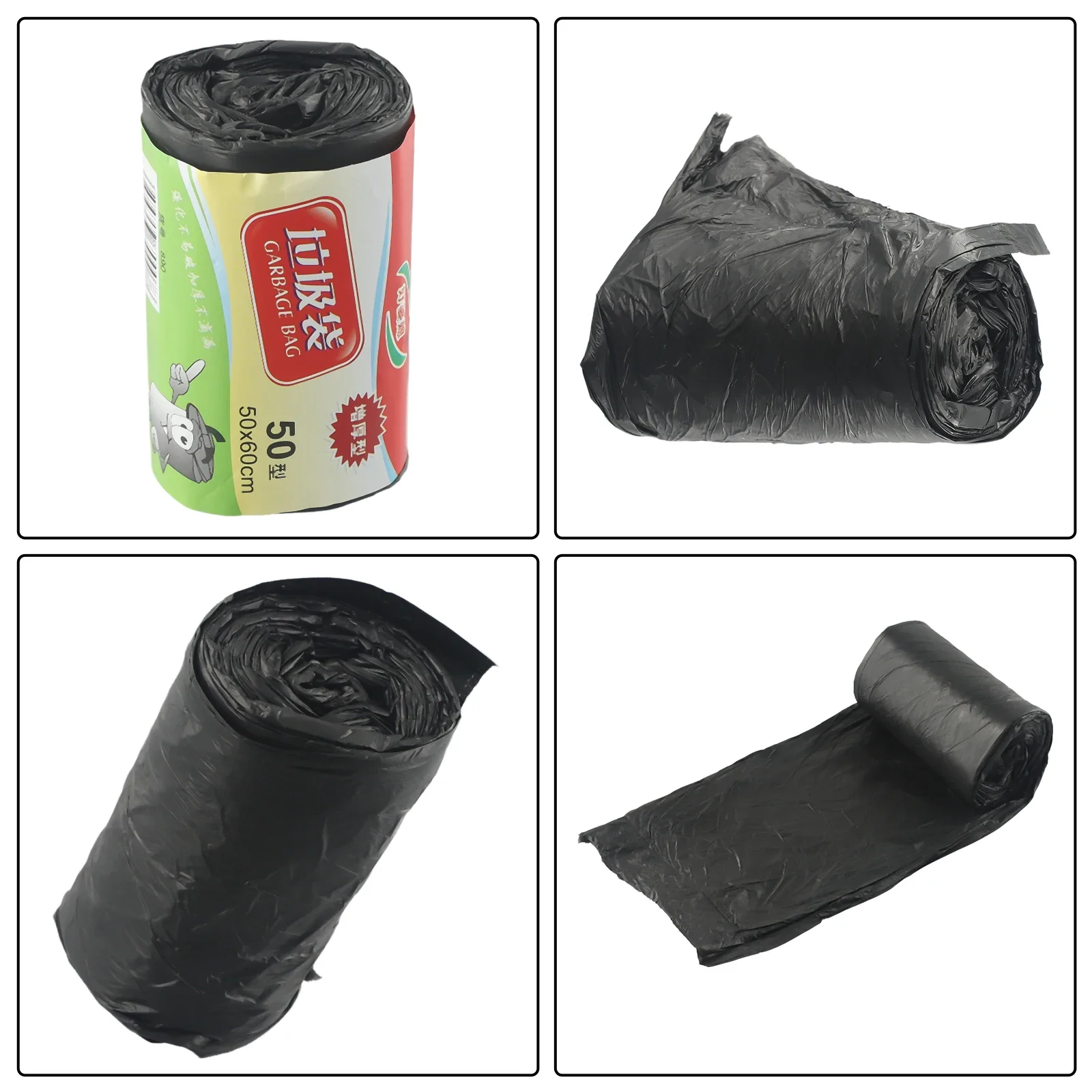 Household Black Rubbish Bag Household Thick Garbage Bag For Kitchen Points Off Trash Can Bin Rubbish Disposable Plastic Bags