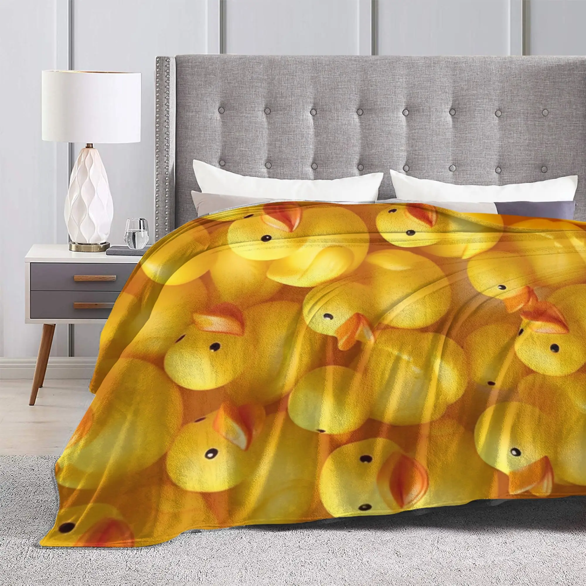 Rubber Baby Duck Ducky Blanket  Flannel Awesome Soft Throw Blankets for Coverlet Summer