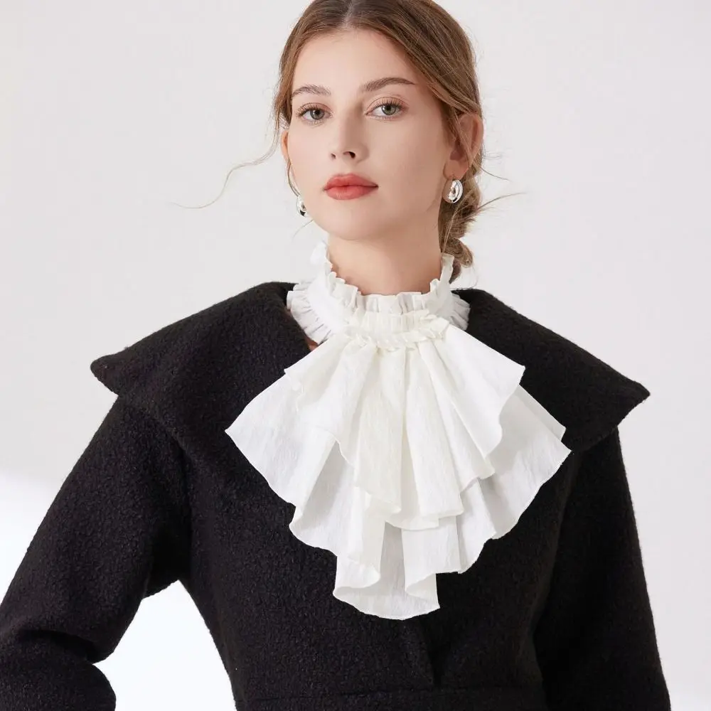 Cameo Detachable Lace Collar Medieval Style Elegant Fake Collar Vintage Opera Elizabethan Neck Ruff Historical Reenactment
